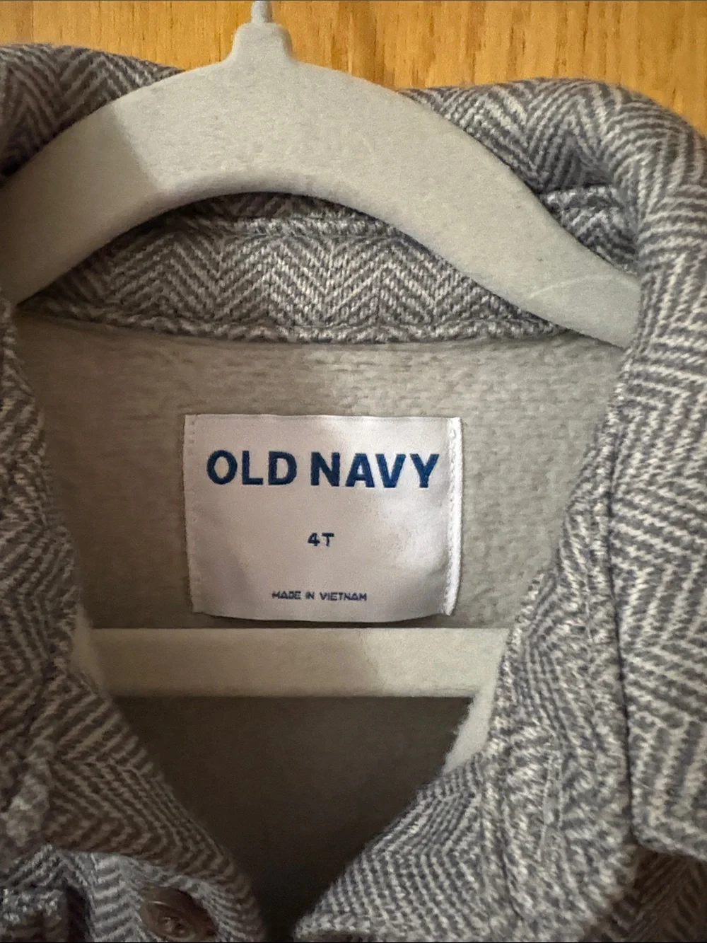 Old Navy Kids' Gray Herringbone Button-Front Jacket size 4T